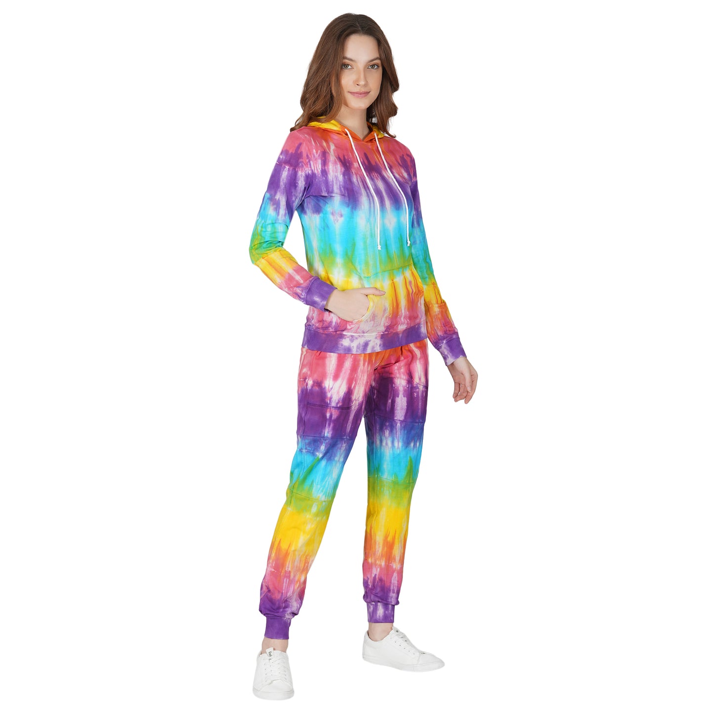 SLAY. Sport Women's Rainbow Tie Dye Hoodie & Joggers Co ord Set-clothing-to-slay.myshopify.com-Tracksuit