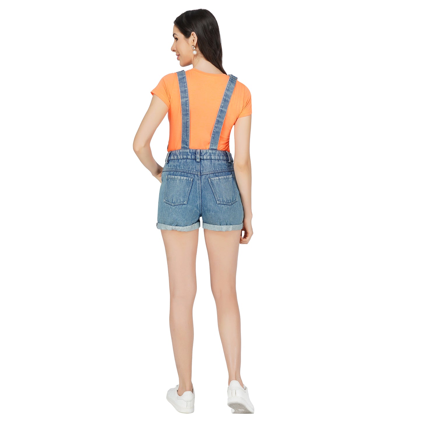 SLAY. Women's Denim Dungarees with Pockets-clothing-to-slay.myshopify.com-Denim Short