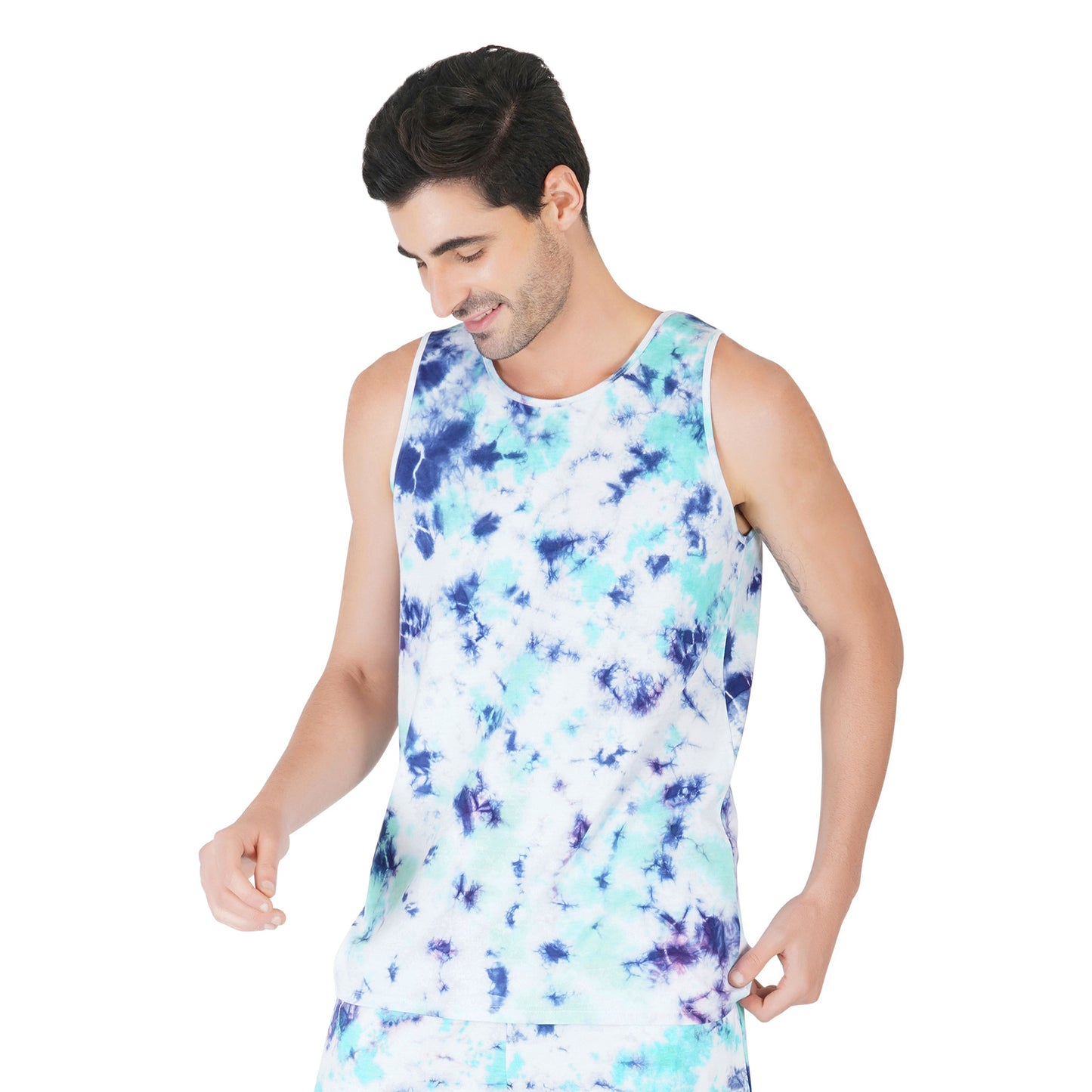 SLAY. Men's Tie Dye Vest & Shorts Co-ord Set