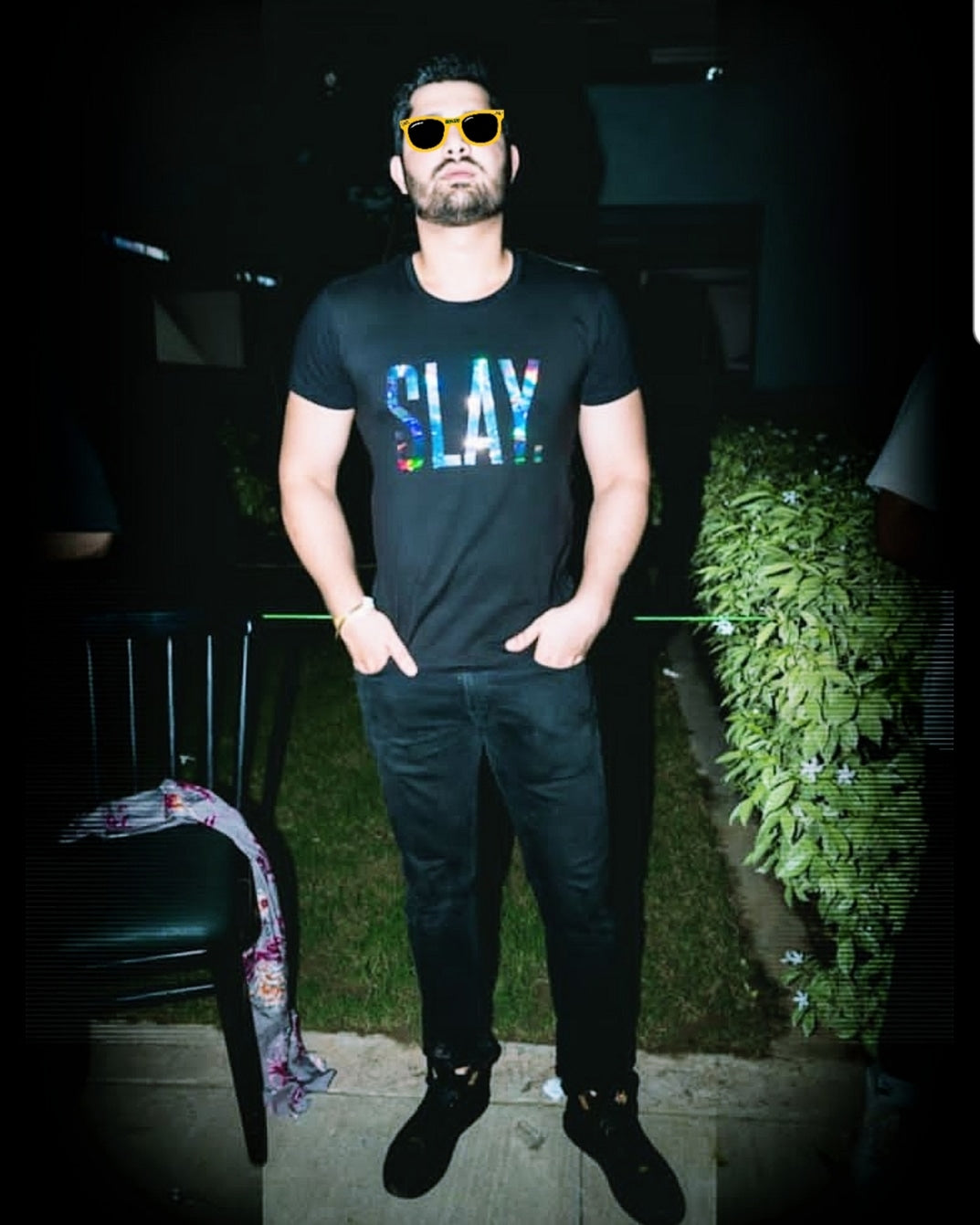 SLAY. Men's 💎 Edition Holographic Reflective Foil Print T-shirt