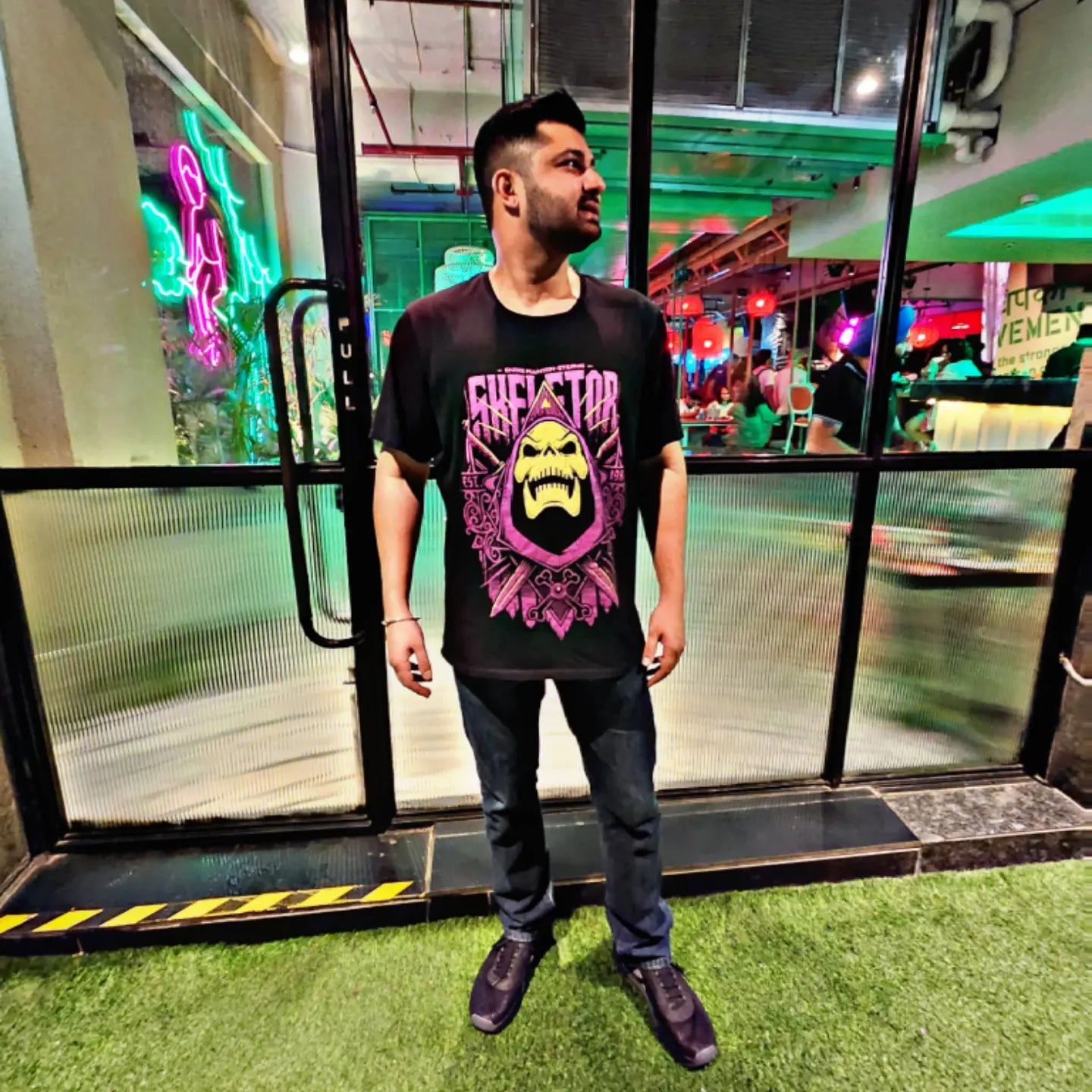 SLAY. Men's Skeletor Oversized Drop shoulder T shirt