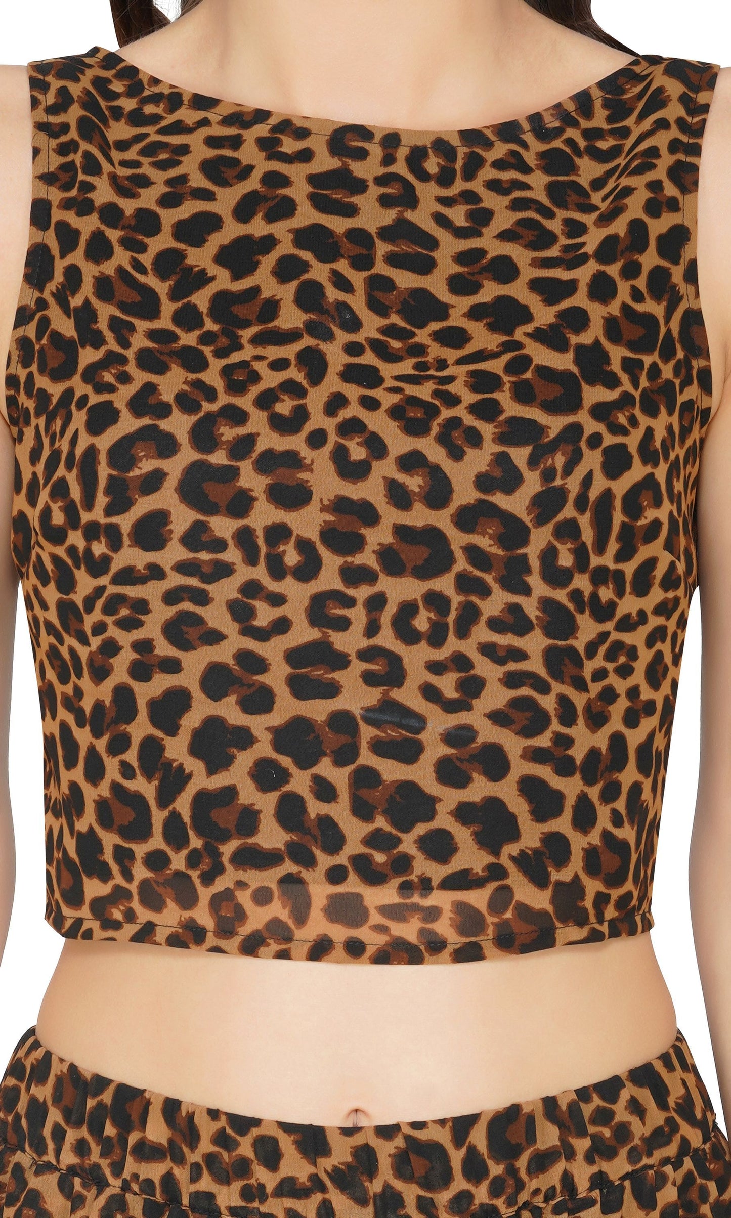 SLAY. Women's Leopard Print Crop Top & Palazzo Co-ord Set-clothing-to-slay.myshopify.com-Crop Top With Palazzo Set