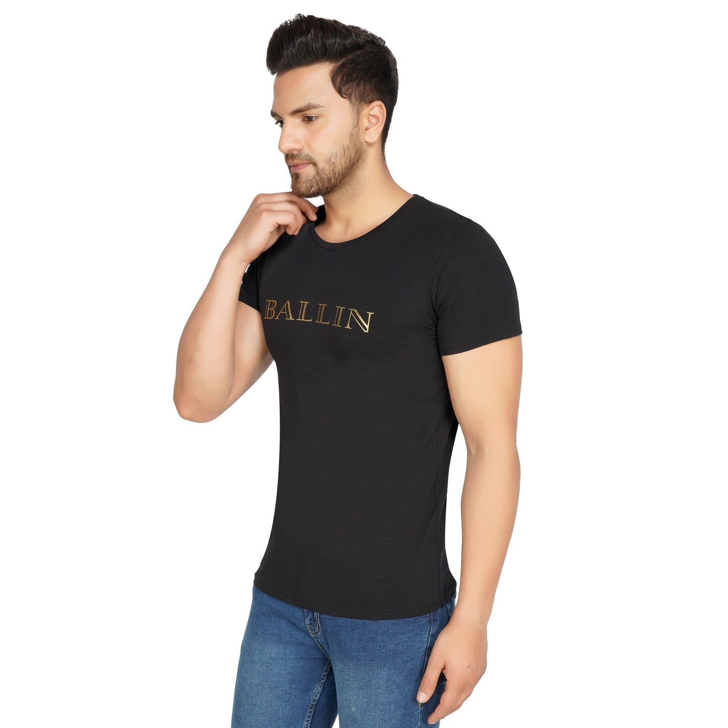 SLAY. Men's Ballin Edition Gold Foil Reflective Print T-shirt-clothing-to-slay.myshopify.com-T-Shirt