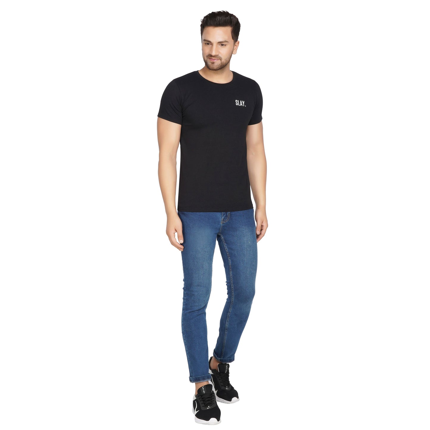 SLAY. Men's Basic Plain Black T-shirt-clothing-to-slay.myshopify.com-T-Shirt