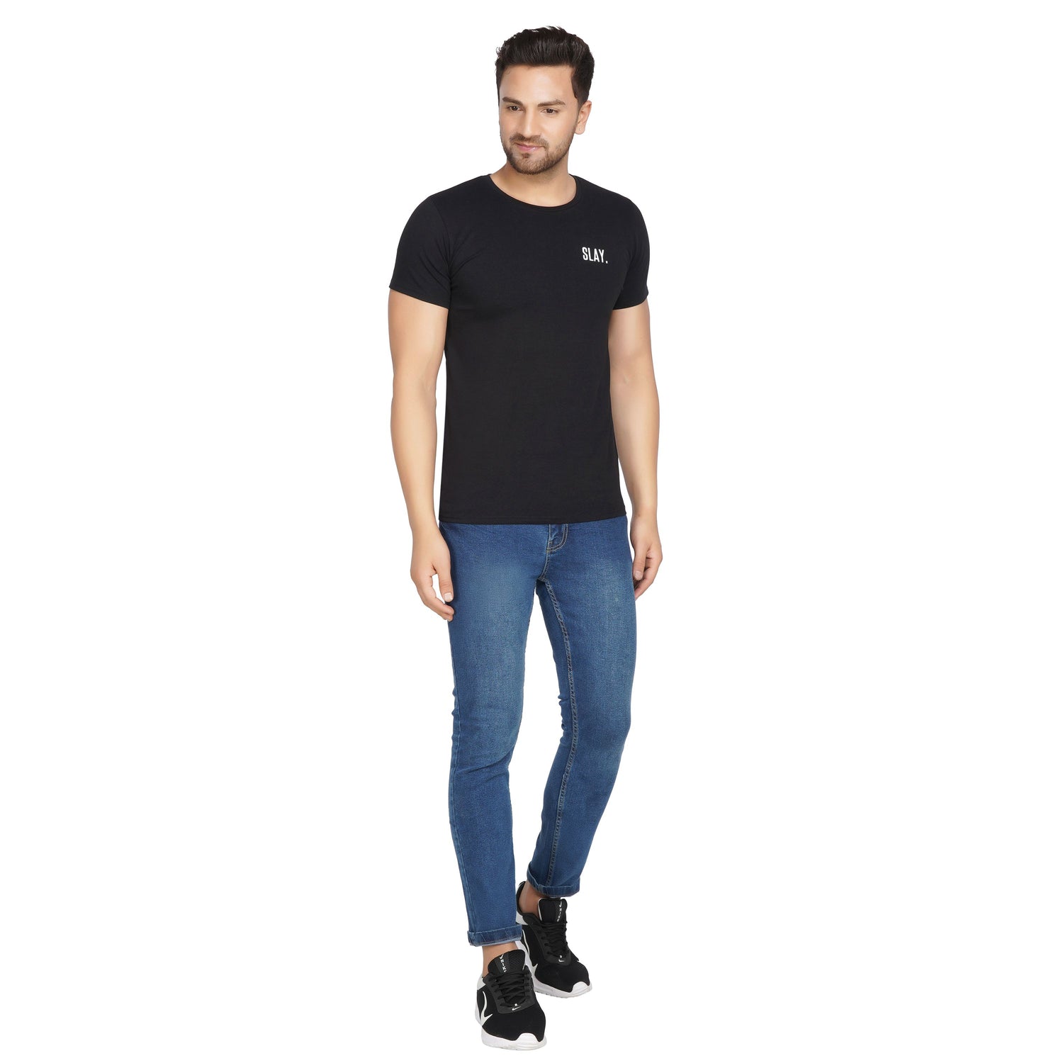SLAY. Men's Basic Plain Black T-shirt-clothing-to-slay.myshopify.com-T-Shirt