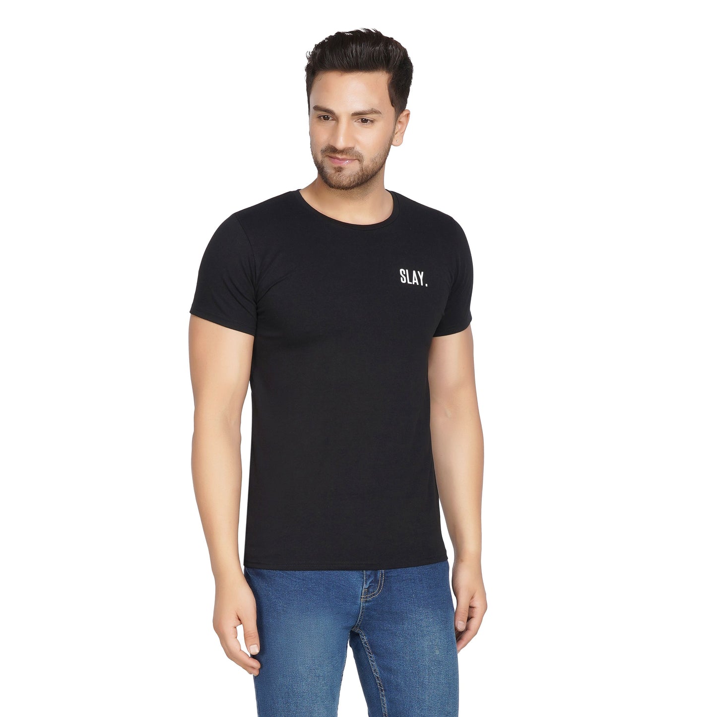 SLAY. Men's Basic Plain Black T-shirt-clothing-to-slay.myshopify.com-T-Shirt