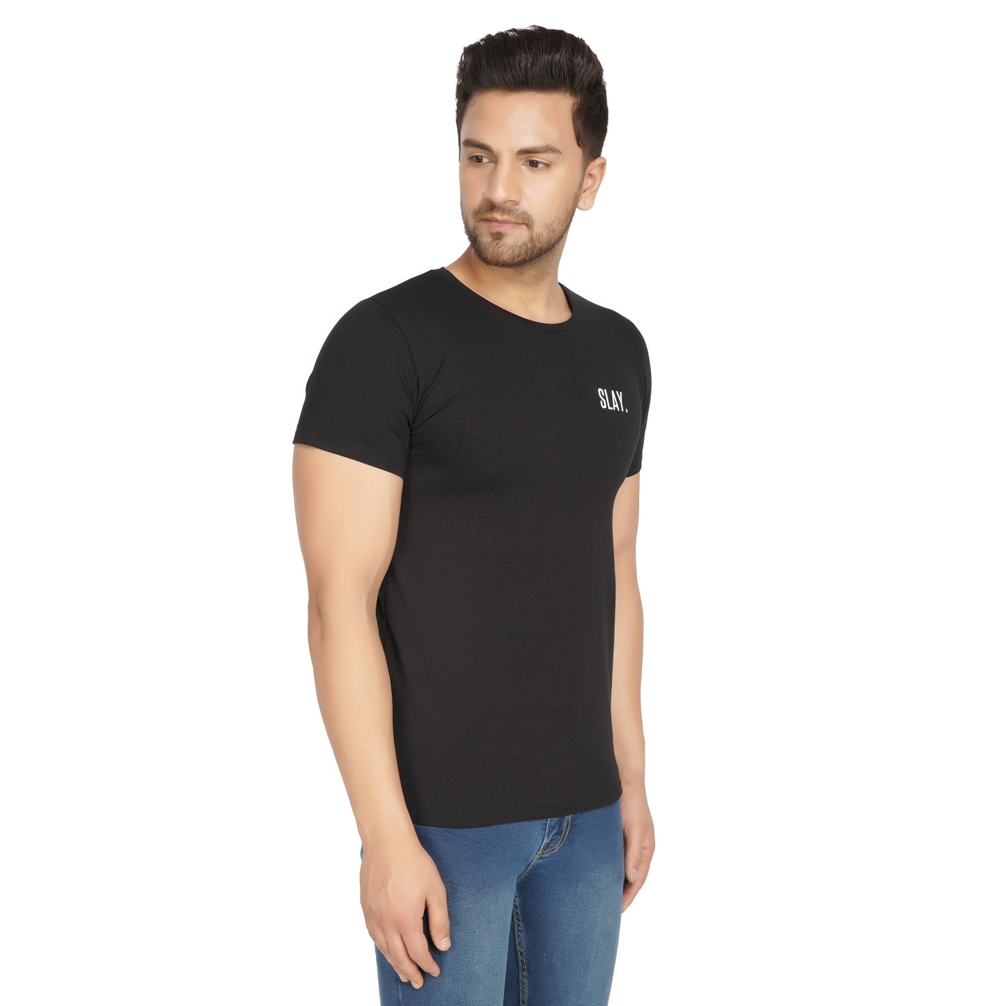 SLAY. Men's Basic Plain Black T-shirt-clothing-to-slay.myshopify.com-T-Shirt
