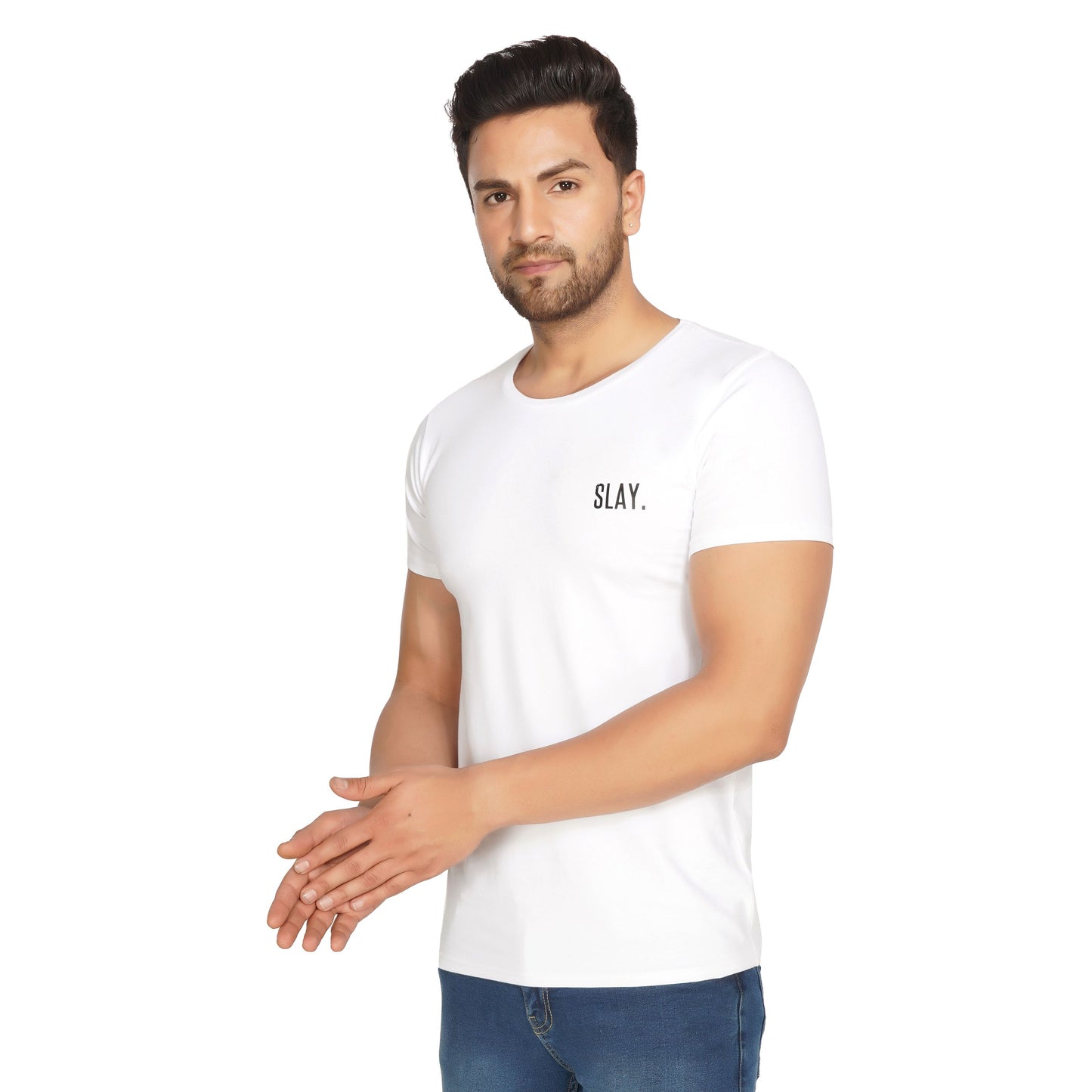 SLAY. Men's Basic Plain White T shirt-clothing-to-slay.myshopify.com-T-Shirt