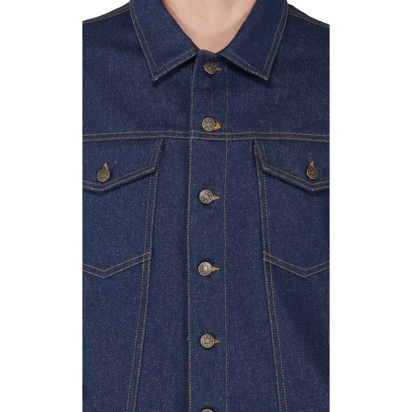 SLAY. Men's Denim Blue Cotton Biker Denim Jacket For Men with SLAY. Embroidered on the back-clothing-to-slay.myshopify.com-Denim Jacket