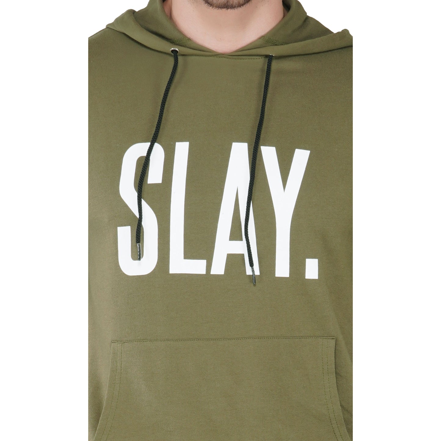 SLAY. Men's Printed Olive Green Hoodie with Kangaroo Pocket-clothing-to-slay.myshopify.com-Hoodie