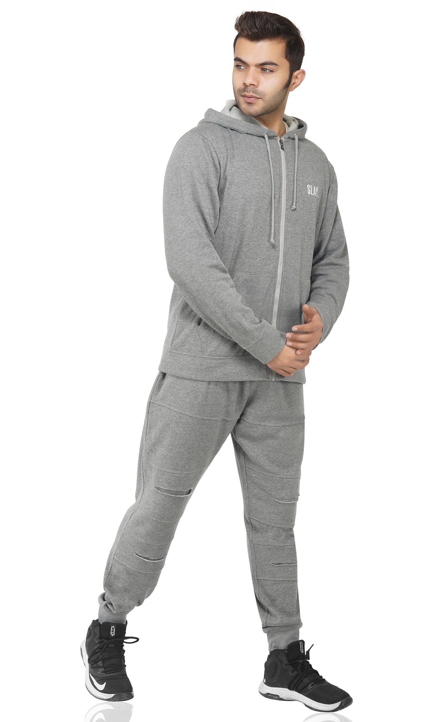 SLAY. Men's BALLER Edition Printed Men's Light Grey Jacket-clothing-to-slay.myshopify.com-Jacket