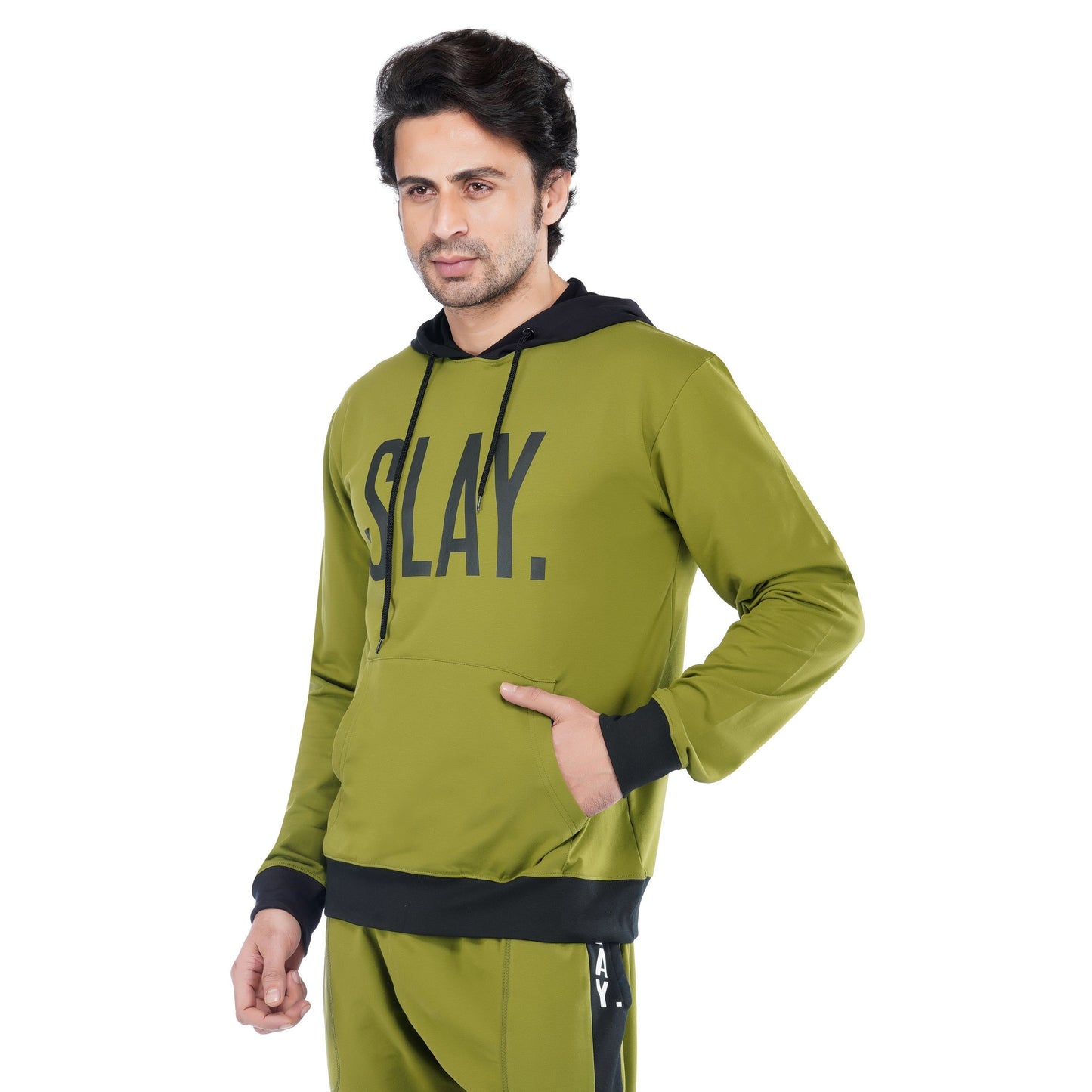 SLAY. Classic Men's Colorblock Olive Green & Black Tracksuit-clothing-to-slay.myshopify.com-Tracksuit