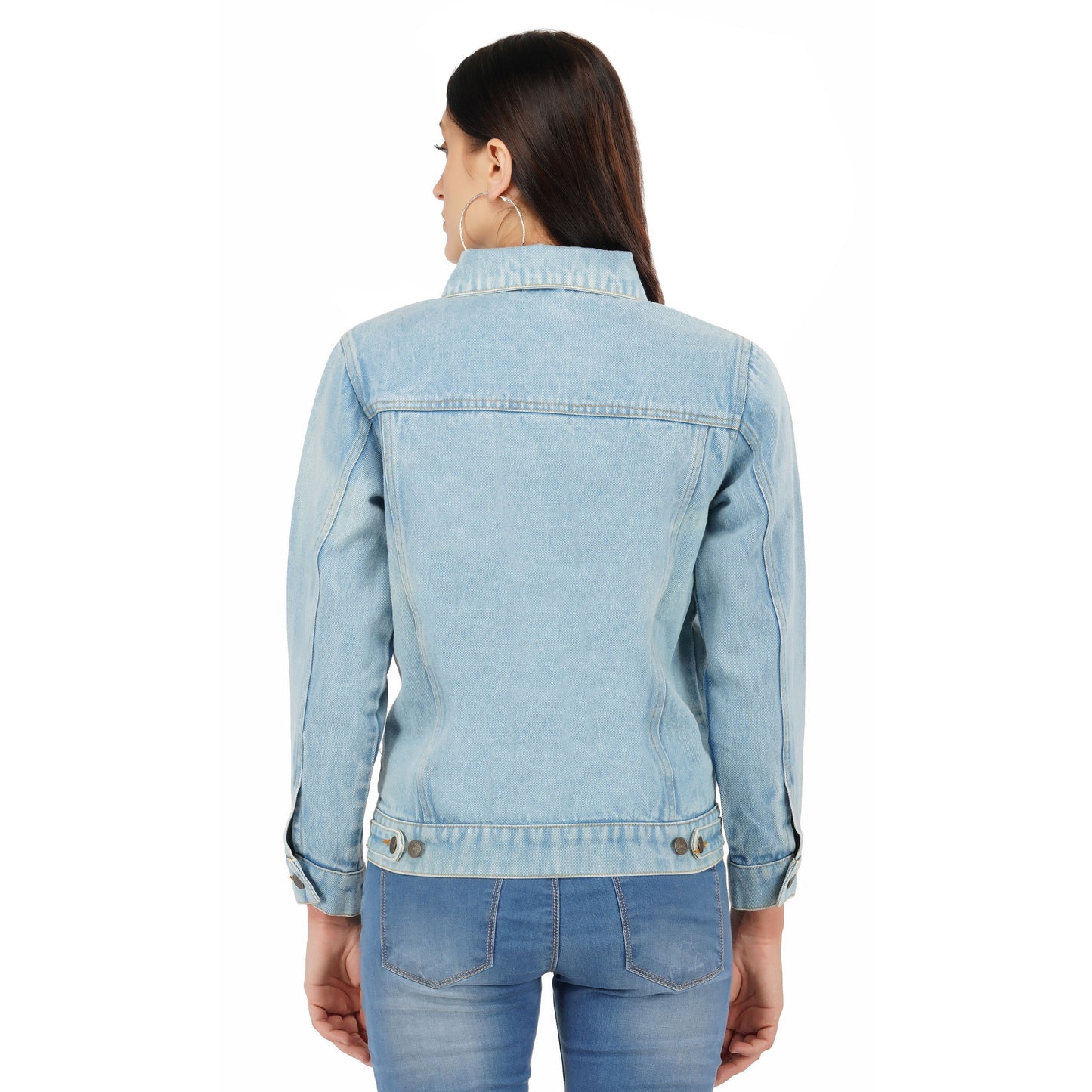 SLAY. Women's Washed Denim Button-Down Vintage Biker Jacket-clothing-to-slay.myshopify.com-Denim Jacket