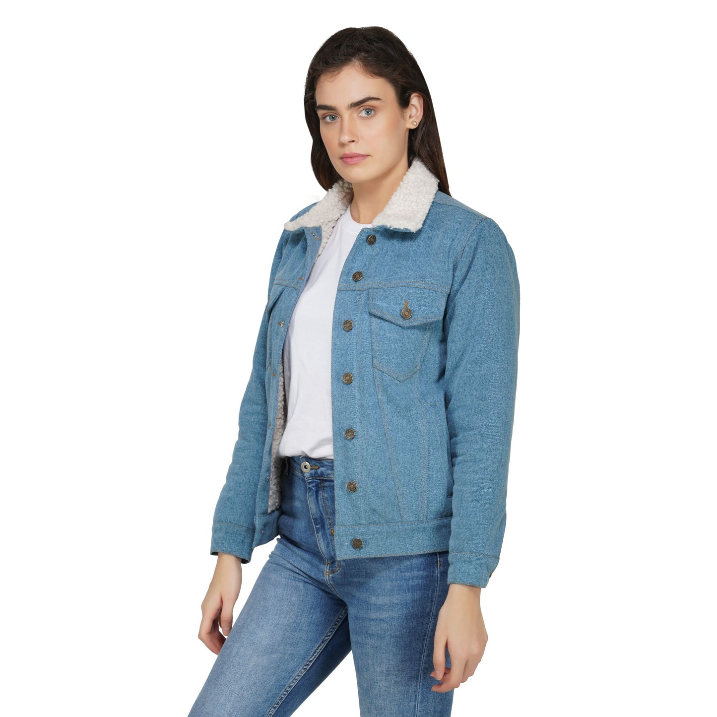 SLAY. Women's Embroidered Denim Jacket with Faux-fur Lining-clothing-to-slay.myshopify.com-Denim Jacket