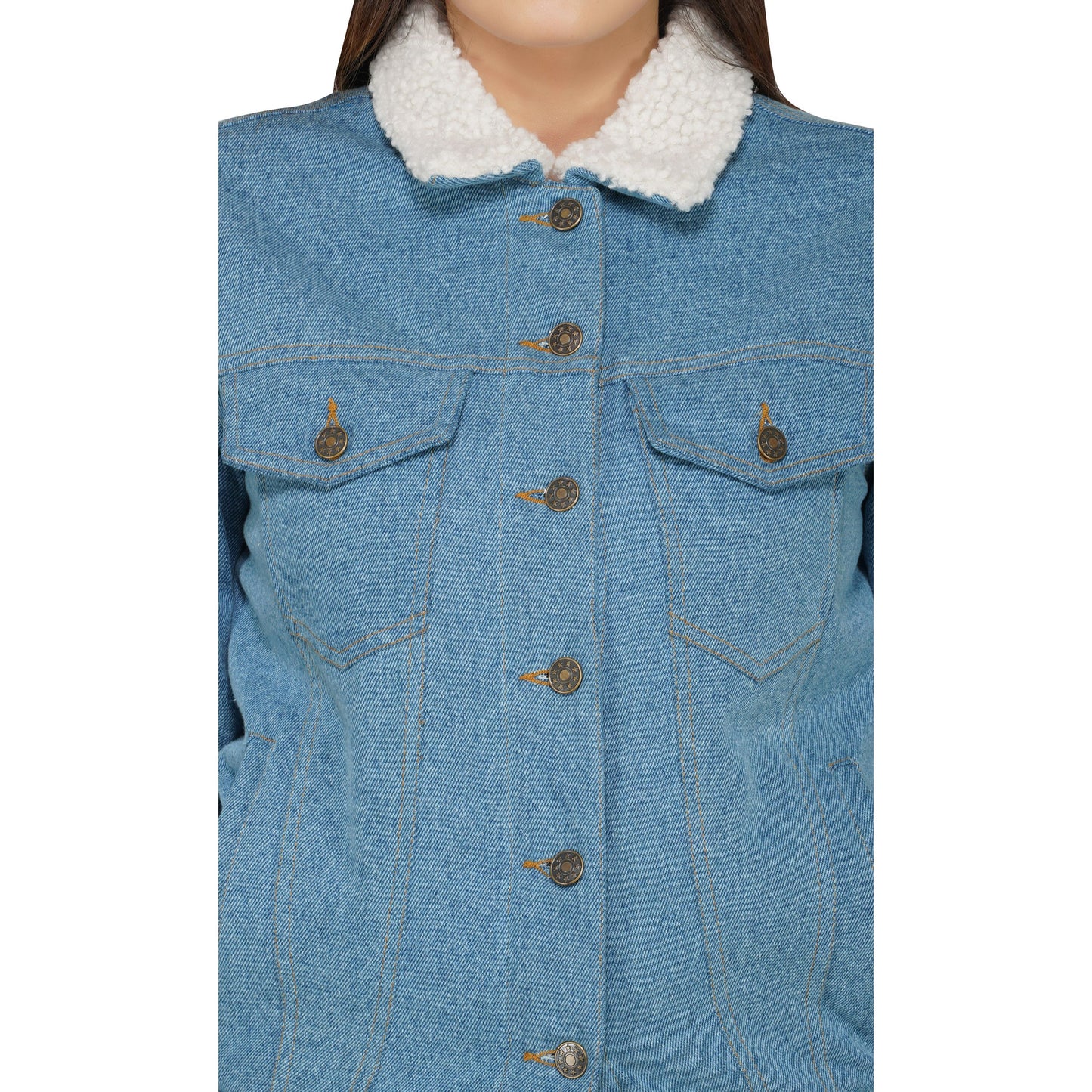 SLAY. Women's Embroidered Denim Jacket with Faux-fur Lining-clothing-to-slay.myshopify.com-Denim Jacket