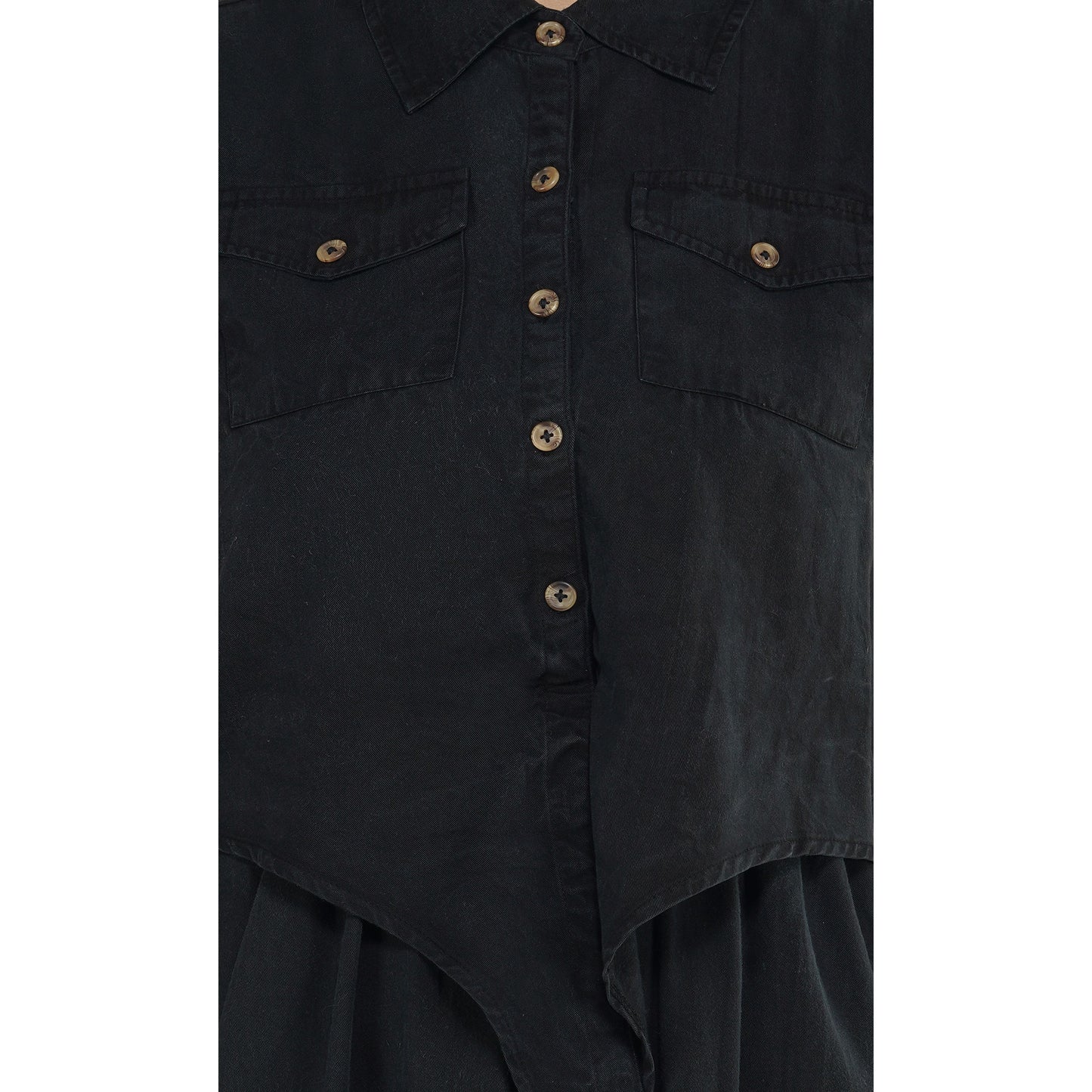 SLAY. Women's Black Wrinkle Resistant Tie Front Knotted A-line Short Dress in Tencel-clothing-to-slay.myshopify.com-Dress
