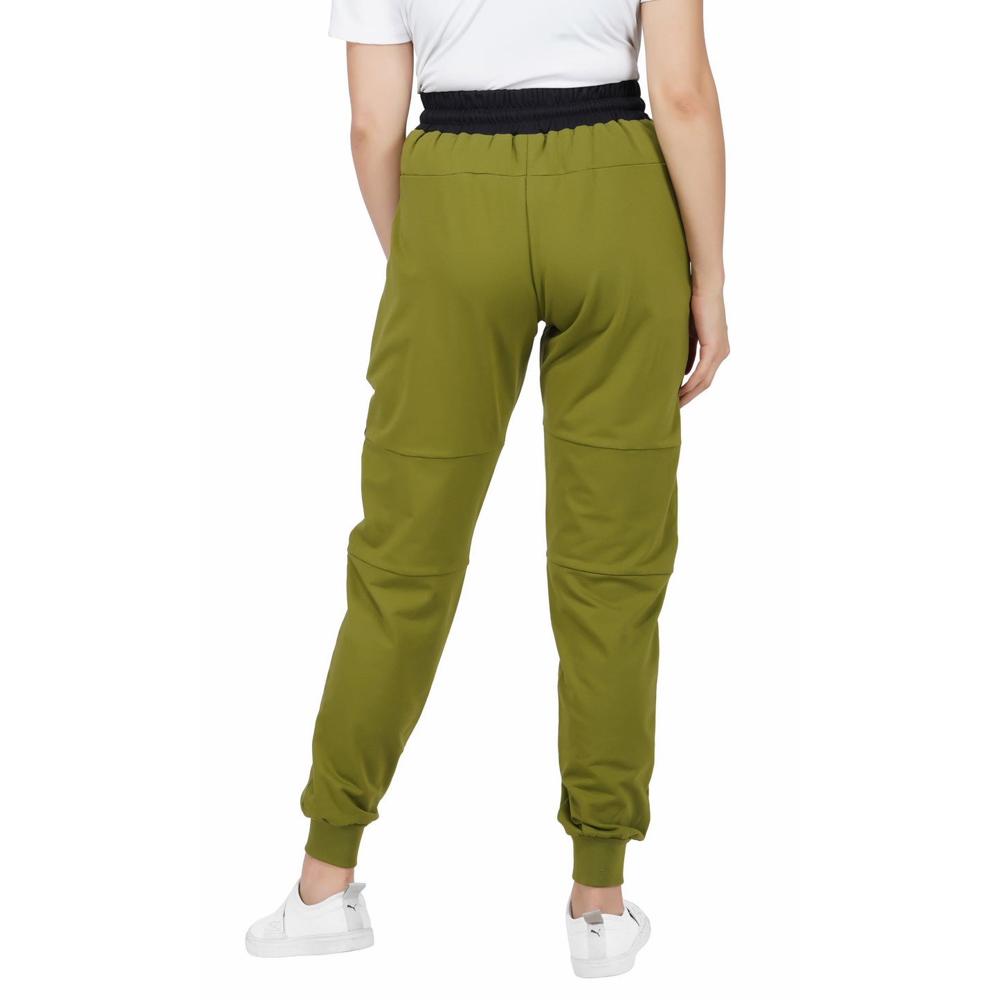 SLAY. Women's Light Green Jogger Pants With Black Stripes-clothing-to-slay.myshopify.com-Joggers