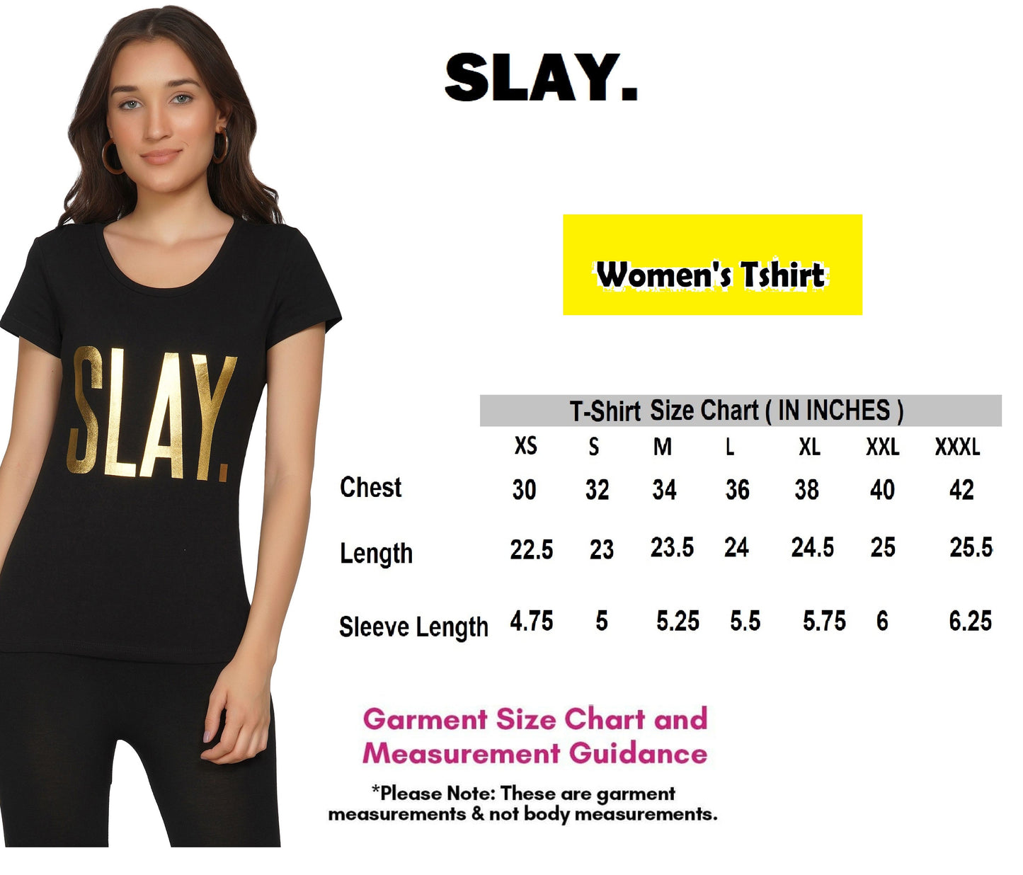 SLAY. Women's Limited Edition Gold Foil Print Matt Finish T-shirt-clothing-to-slay.myshopify.com-Tshirt