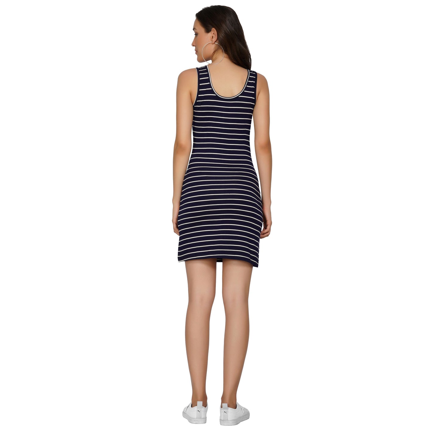SLAY. Women's Navy Blue White Stripes T-shirt Dress-clothing-to-slay.myshopify.com-Tshirt