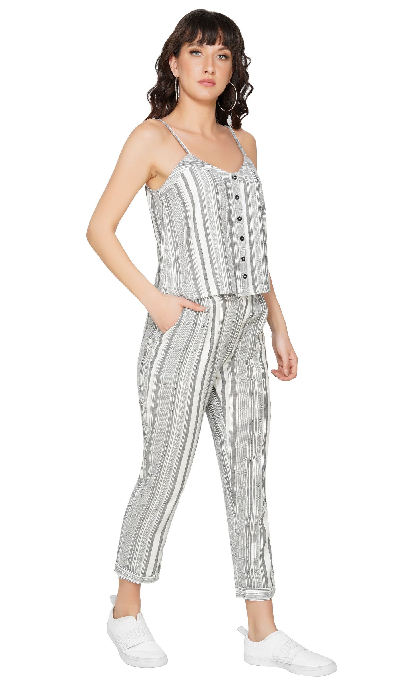 SLAY. Women's Yarn Dye Stripe Camisole And Pant Coord Set-clothing-to-slay.myshopify.com-Cami And Pant Set