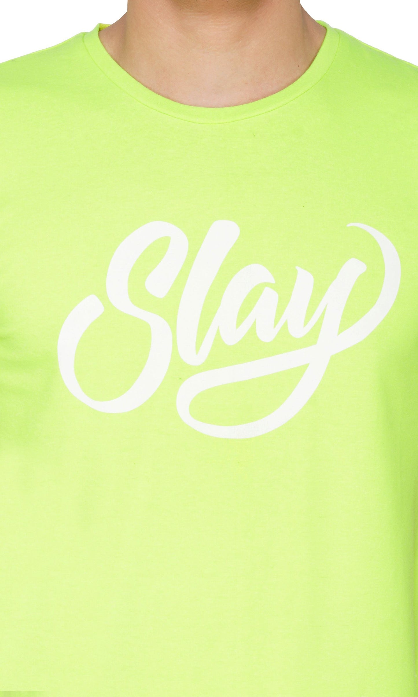 SLAY. Sport Men's Printed Neon Green T-shirt-clothing-to-slay.myshopify.com-T-Shirt