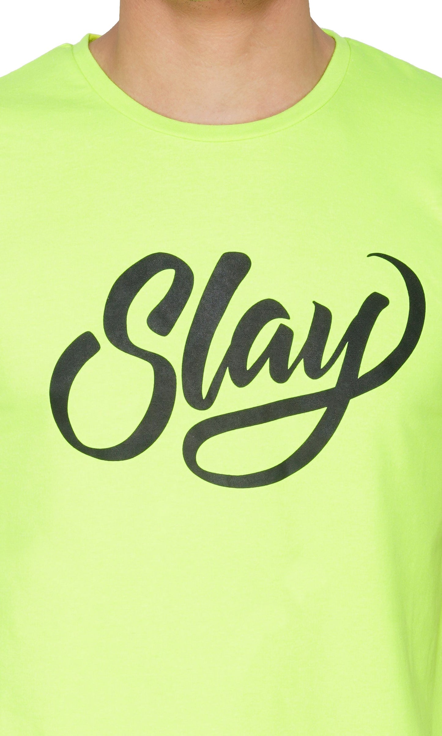 SLAY. Sport Men's Printed Neon Green T-shirt-clothing-to-slay.myshopify.com-T-Shirt