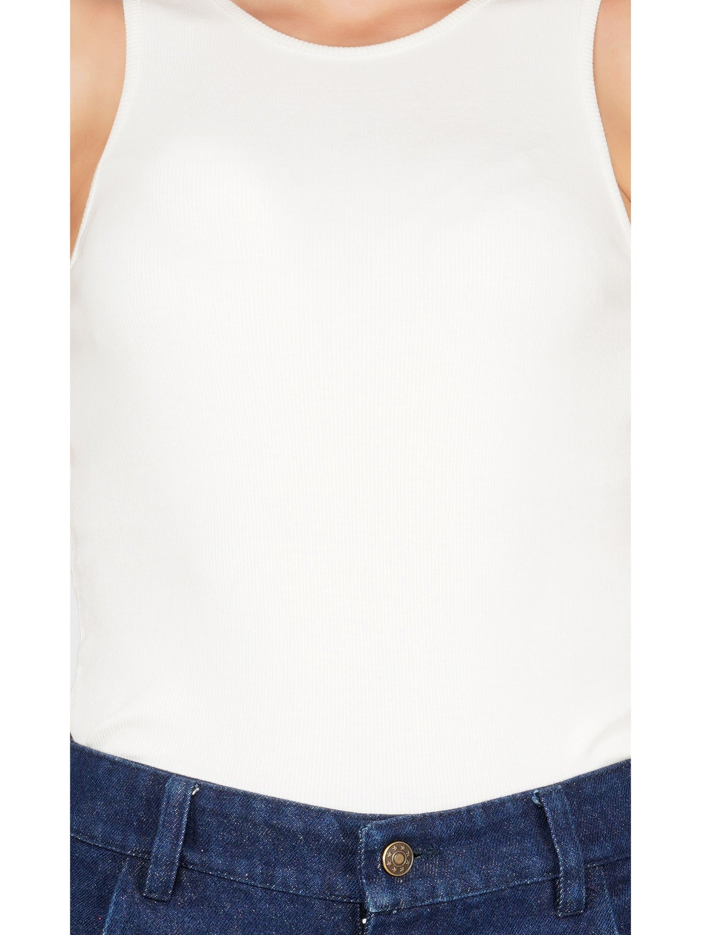 SLAY. Women's White Sleeveless Rib Tank Top-clothing-to-slay.myshopify.com-Plain Tank Top
