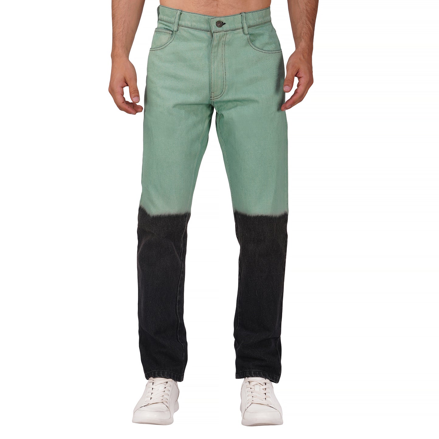 SLAY. Men's Green Black Ombre Denim Jacket & Jeans Co-ord Set