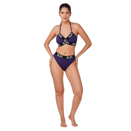 SLAY. Sport Women's Purple Bikini Set Swimwear