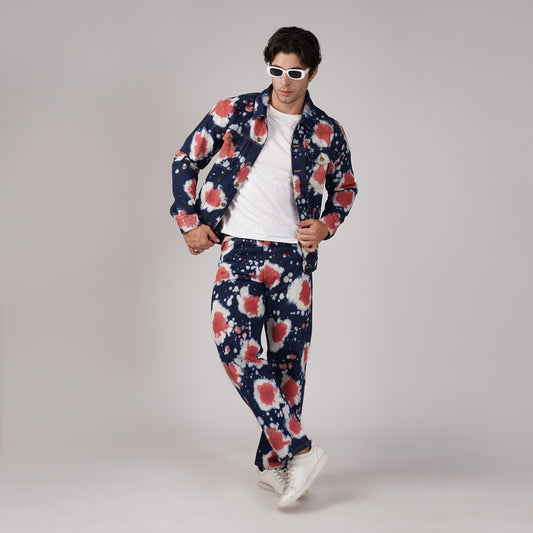 SLAY. Men's Tie Dye Denim Co-ord Set