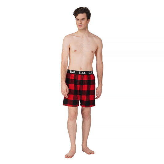 SLAY. Men's Red Check Boxers