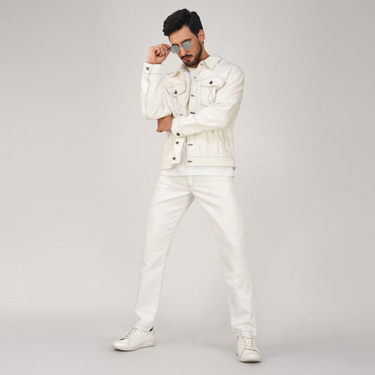 SLAY. Men's Off White Denim Jacket & Jeans Co-ord Set