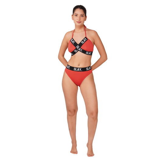SLAY. Sport Women's Orange Bikini Set Swimwear
