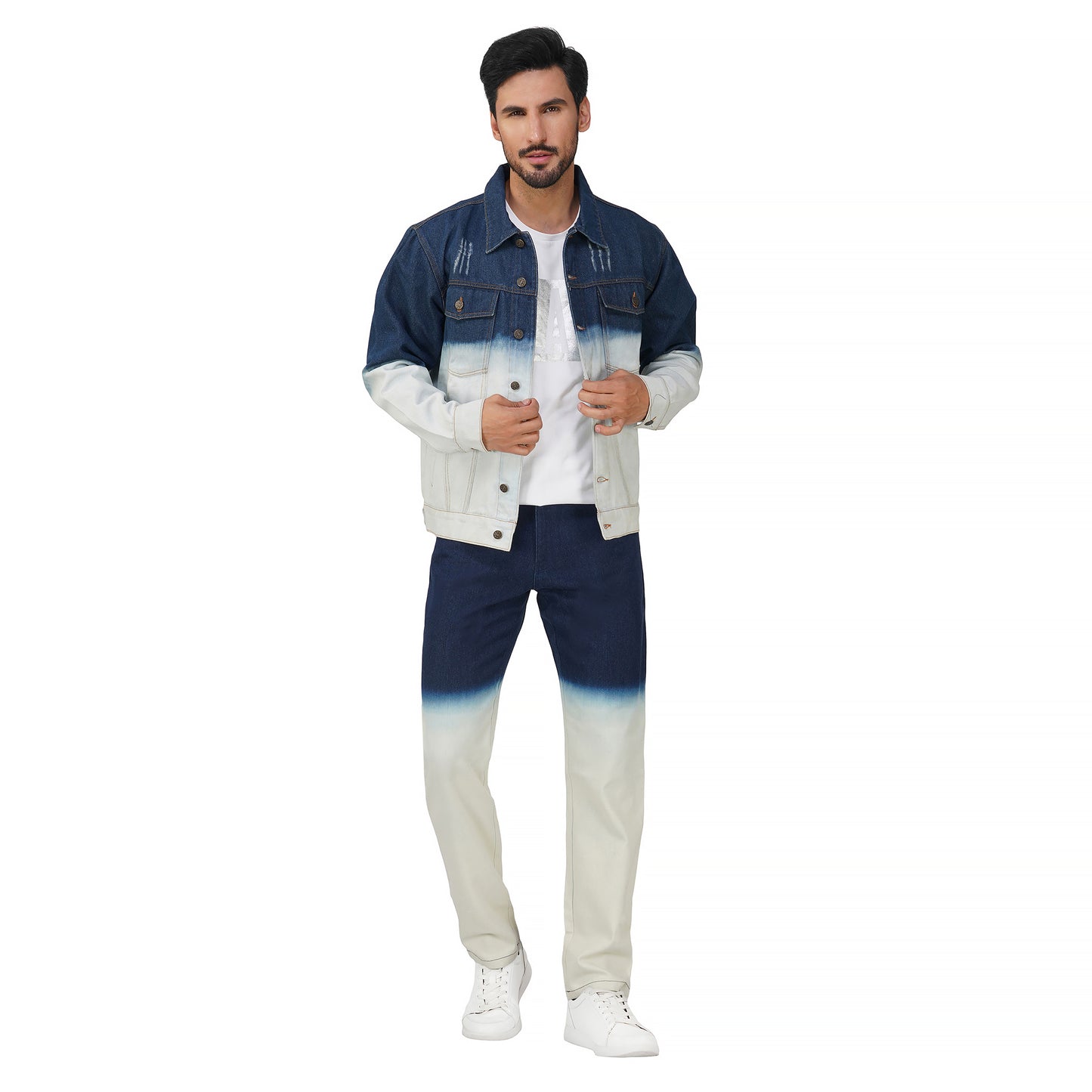 SLAY. Men's Blue Ombre Denim Jacket & Jeans Co-ord Set