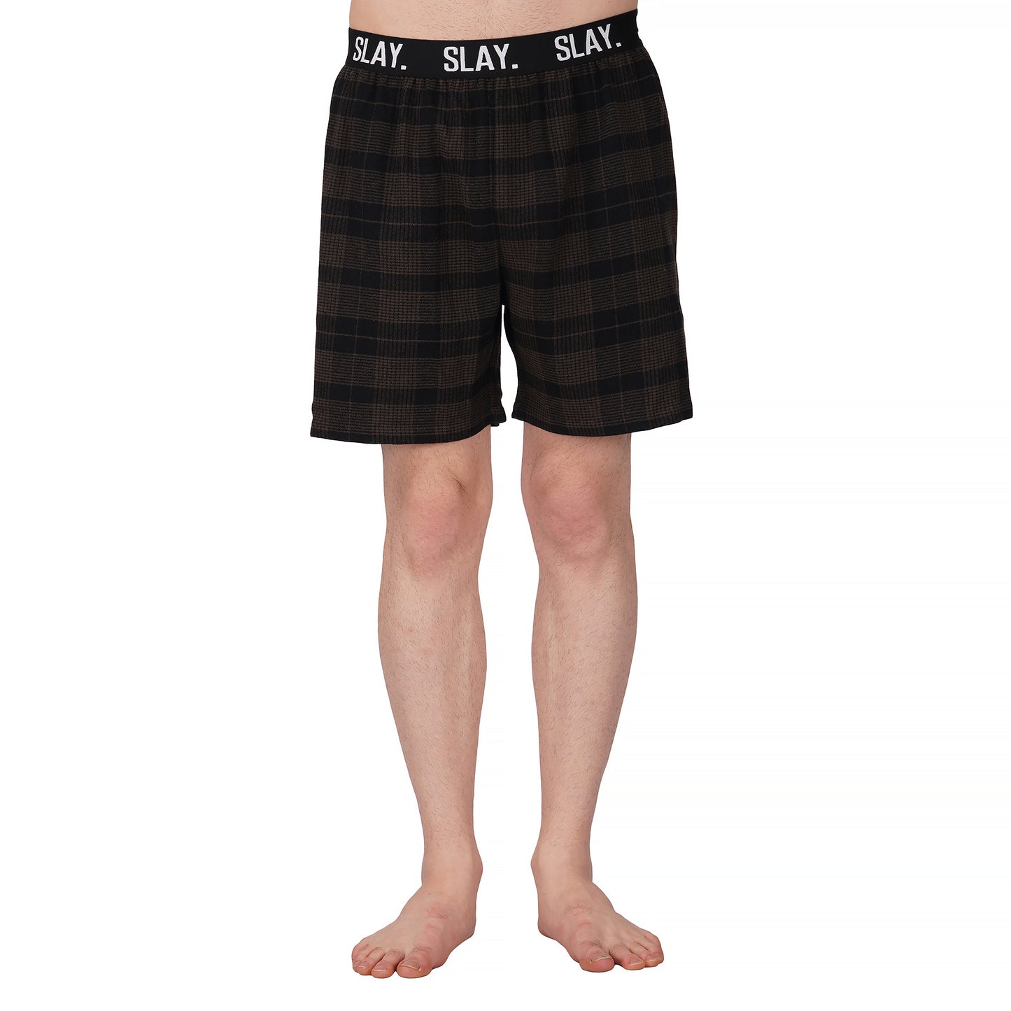 SLAY. Men's Teal Green Check Boxers