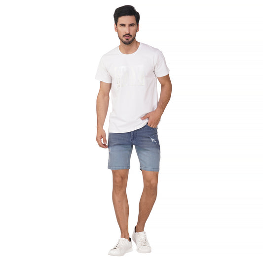 SLAY. Men's Ombre Ripped Denim Shorts