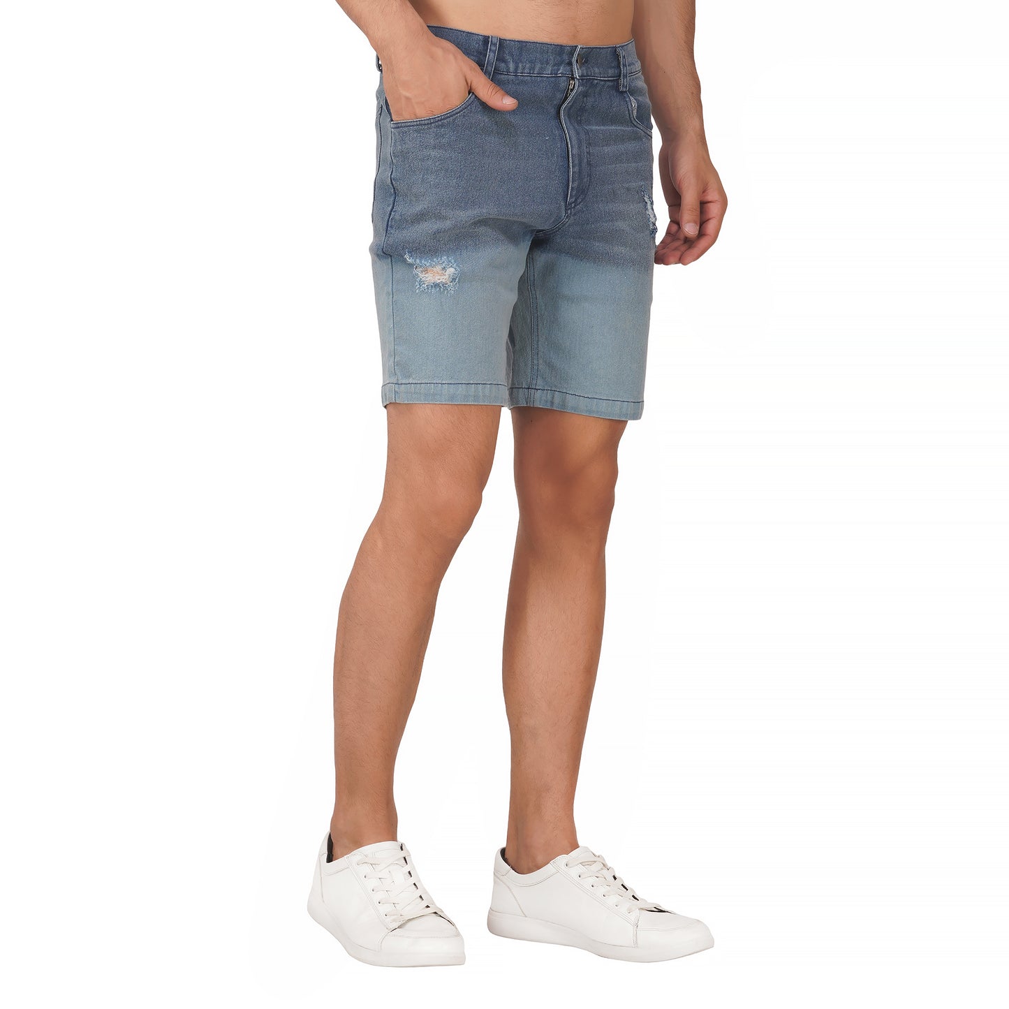 SLAY. Men's Ombre Ripped Denim Shorts