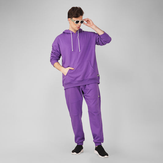 SLAY. Men's Purple Oversized Drop Shoulder Hoodie & Joggers Co-ord Set
