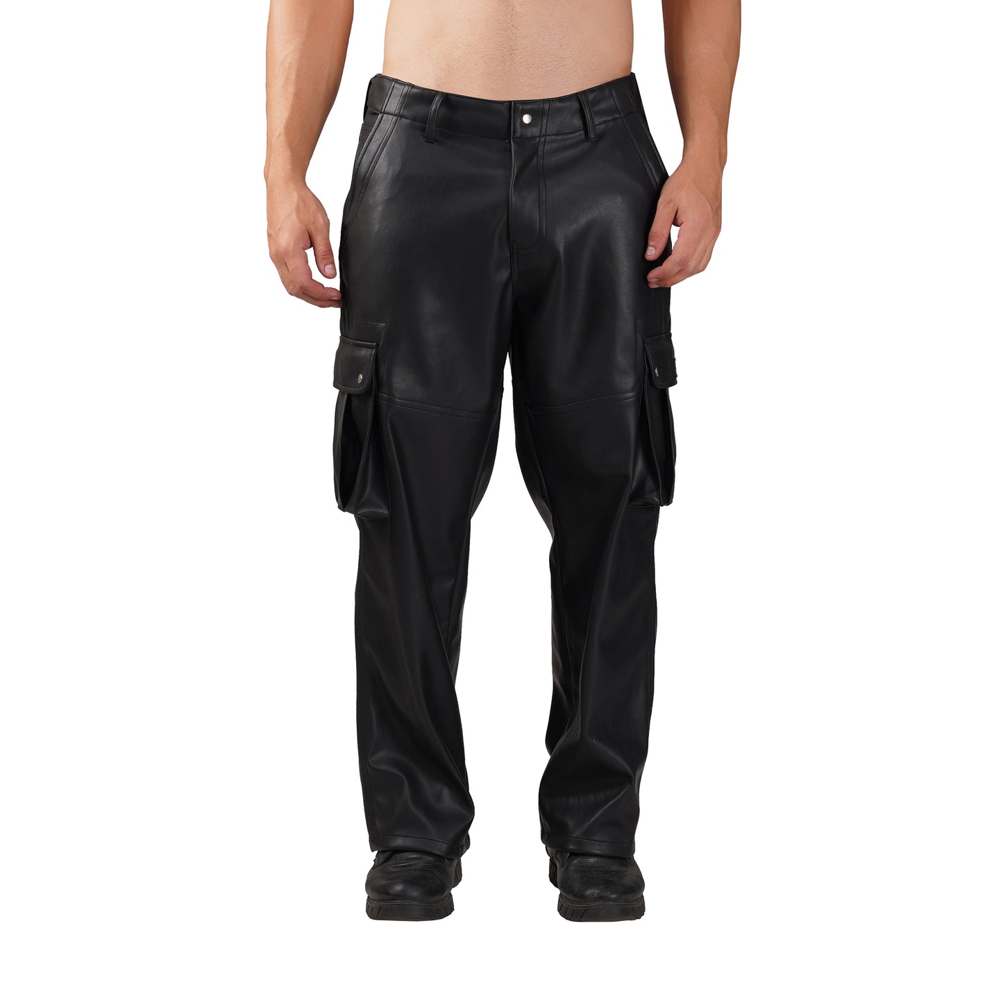 SLAY. Men's Limited Edition Black Stretch Faux Leather Co-ord Set