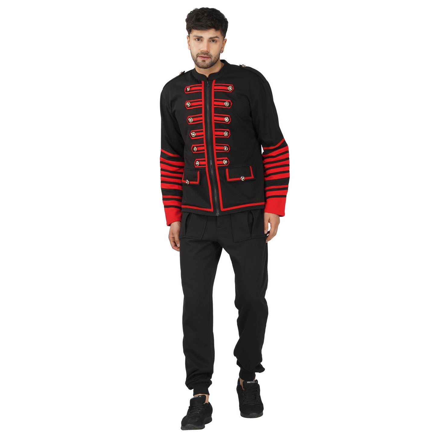 SLAY. Men's Gothic Steampunk Military Parade Casanova Jacket Cardigan Tunic Rock Army Outwear Co-ord Set