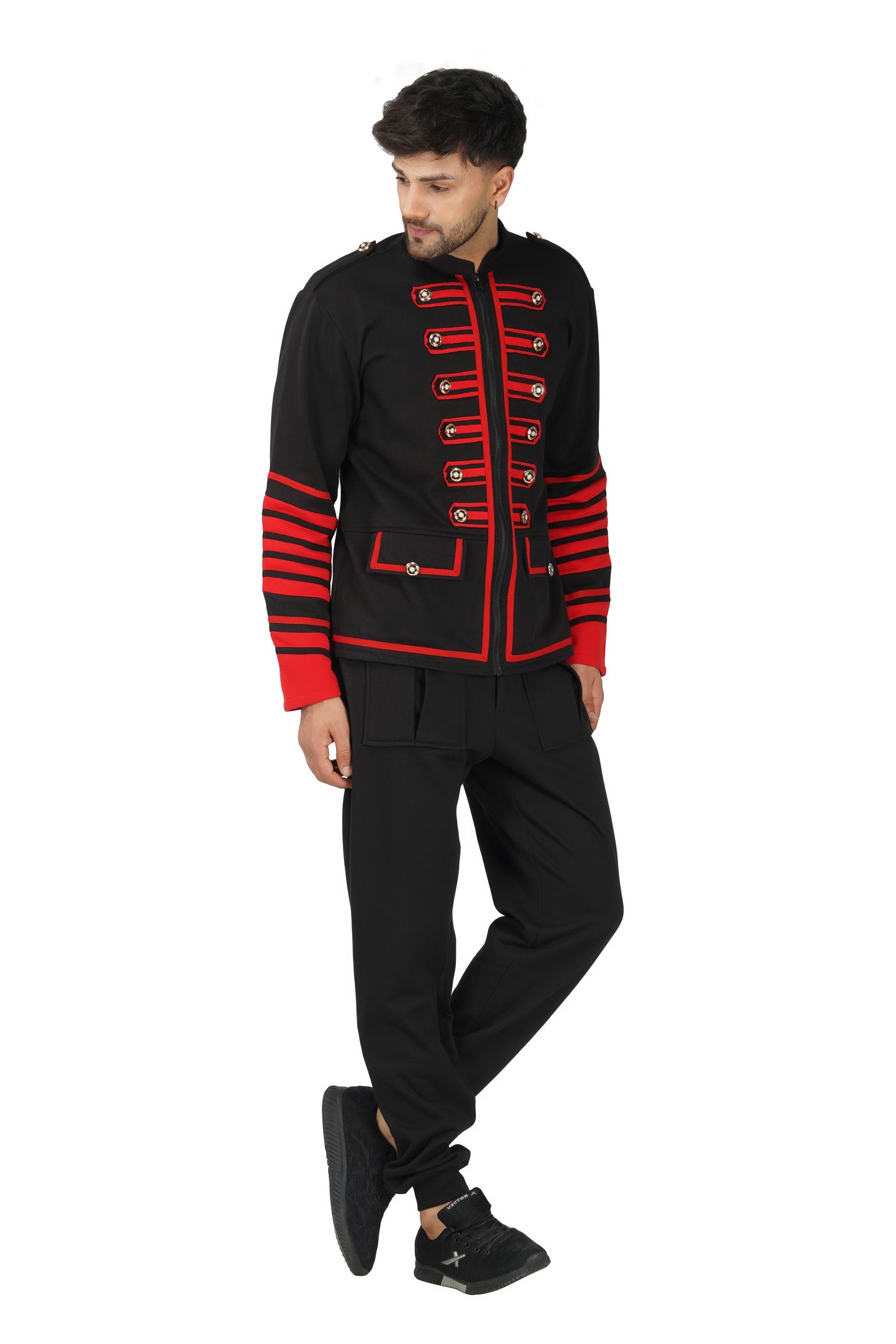 SLAY. Men's Gothic Steampunk Military Parade Casanova Jacket Cardigan Tunic Rock Army Outwear Co-ord Set