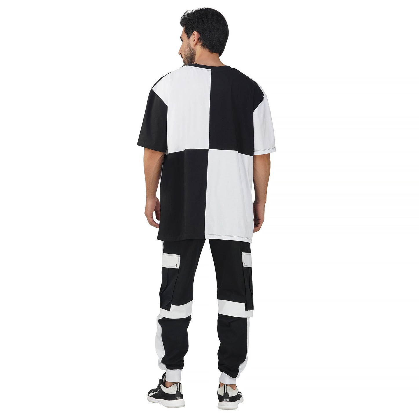 SLAY. Men's Colorblock Black & White Utility Cargo Pants