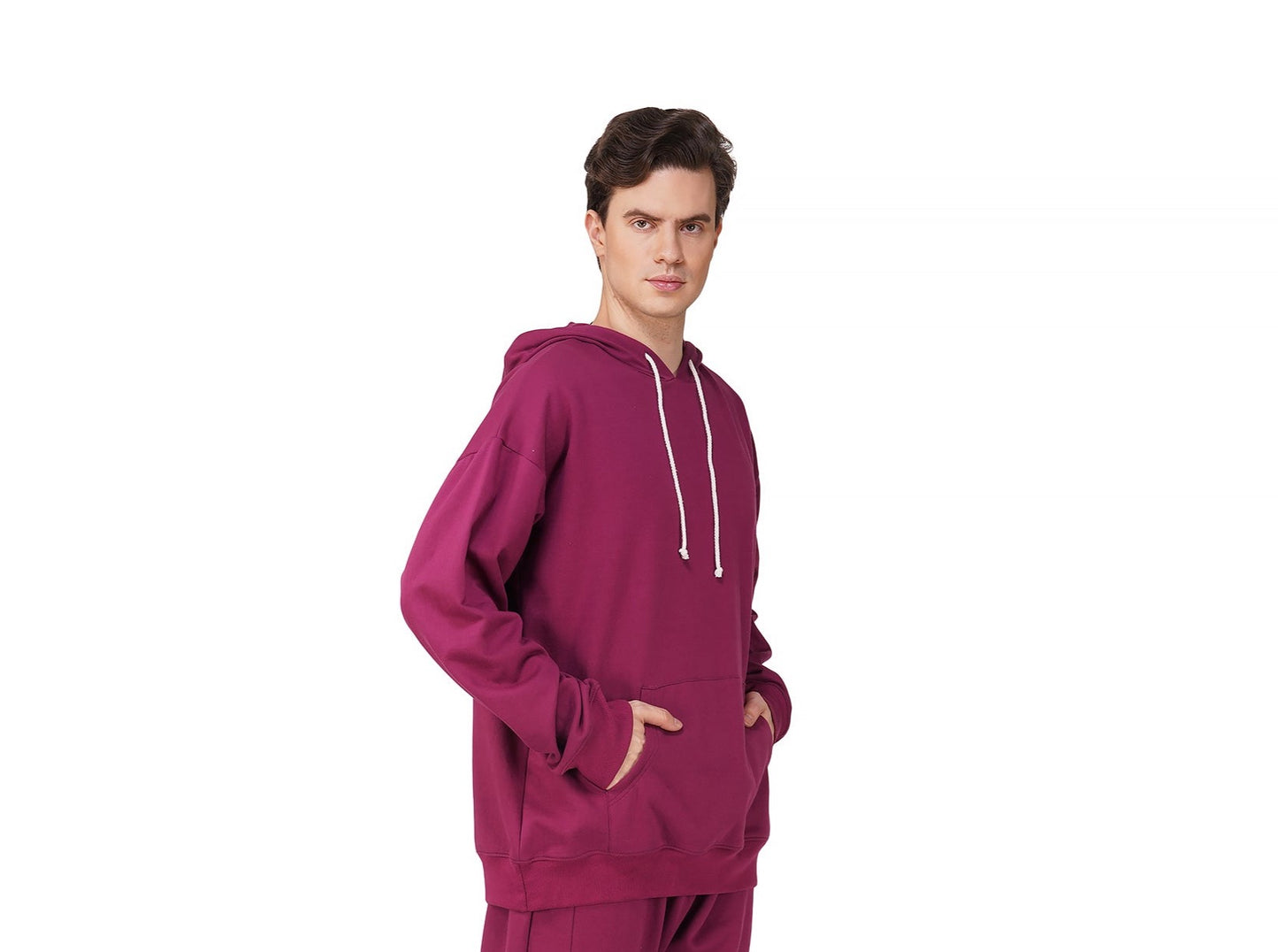 SLAY. Men's Magenta Oversized Drop Shoulder Hoodie