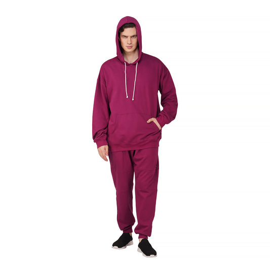 SLAY. Men's Magenta Oversized Drop Shoulder Hoodie & Joggers Co-ord Set