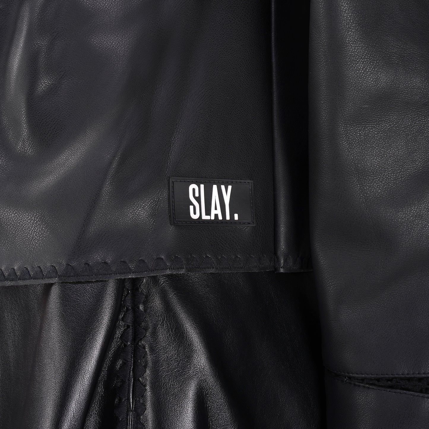 SLAY. Women's Limited Edition Black Stretch Faux Leather Co-ord Set