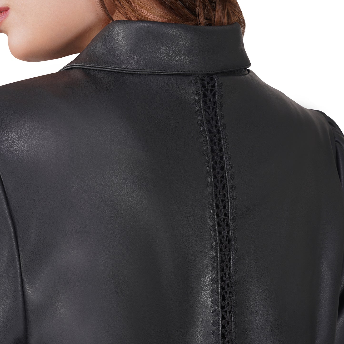 SLAY. Women's Limited Edition Black Stretch Faux Leather Co-ord Set