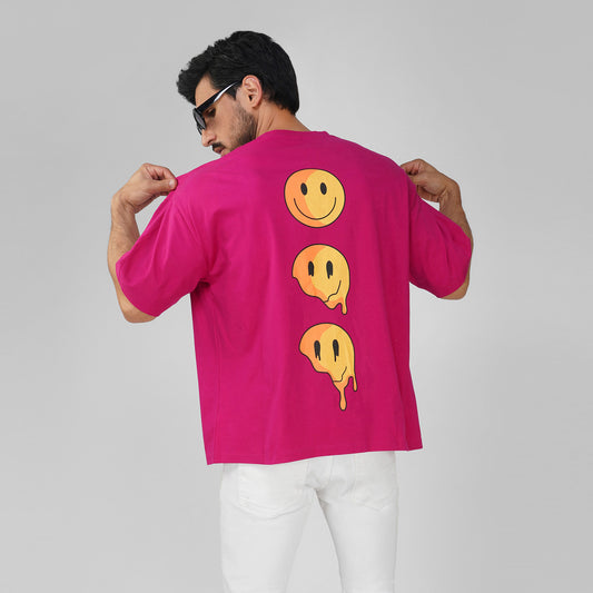 SLAY. Men's Melting Smiley Oversized Drop shoulder T shirt