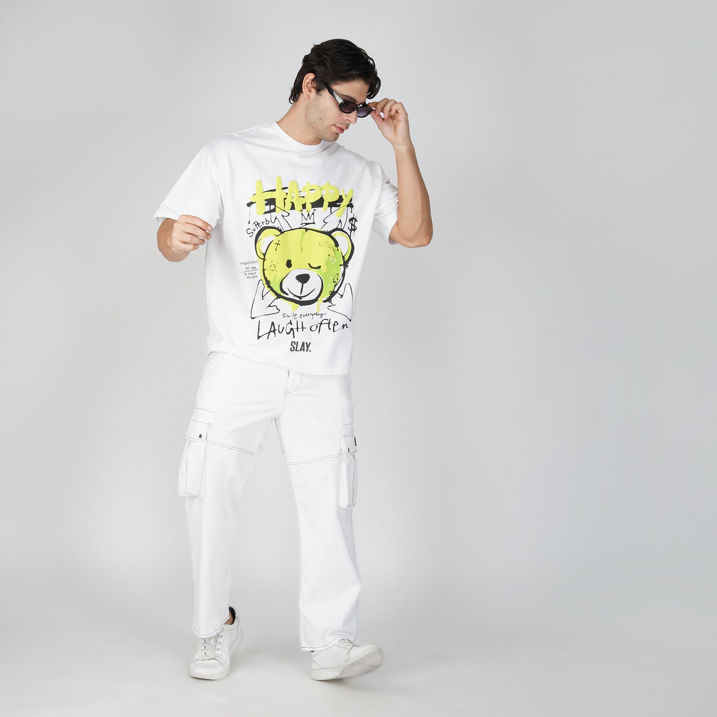 SLAY. Men's Teddy Bear Oversized Drop shoulder T shirt