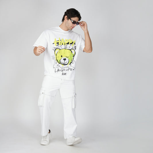 SLAY. Men's Teddy Bear Oversized Drop shoulder T shirt