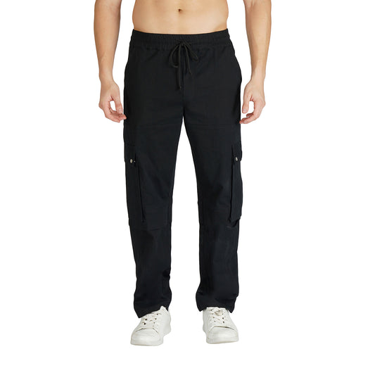 SLAY. Men's Black Slim Fit Cargo Pants